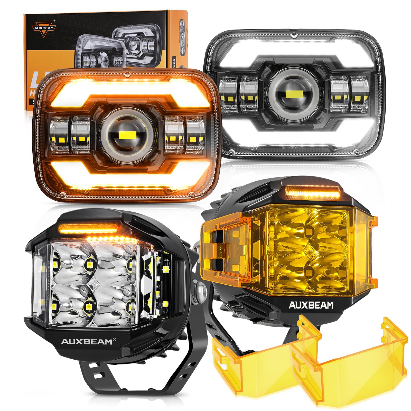 Amazon.com: Auxbeam V-MAX Series 4in 92W Round LED Pods Wide Angle